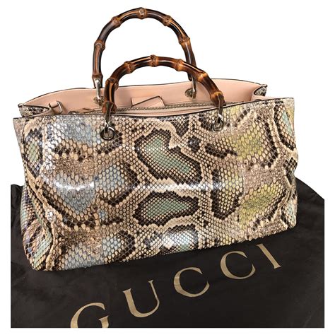 gucci 1974 gold python bag|gucci blue python bag.